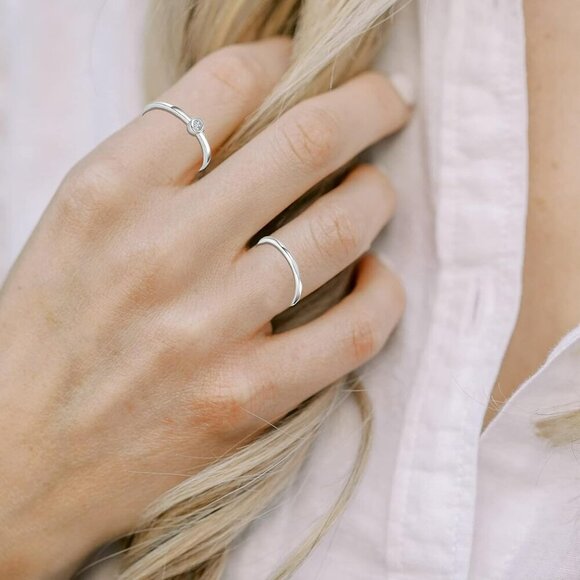 8-12PCS 14K Gold Stacking Ring Set for Women Dainty Thumb Stackable Rings Gold H - Picture 2 of 6